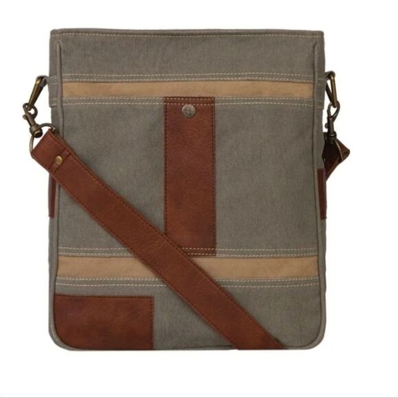 Mona B Messenger Bag. Rustic. Canvas. Leather - Picture 9 of 9
